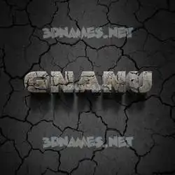 gnanu in Cracked Stone style - 3D name wallpaper