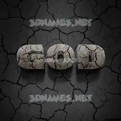 god in Cracked Stone style - 3D name wallpaper