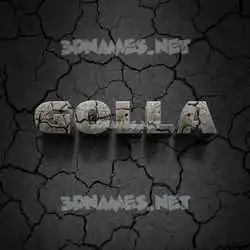 golla in Cracked Stone style - 3D name wallpaper