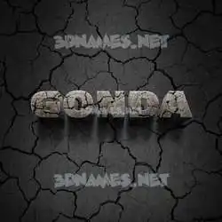 gonda in Cracked Stone style - 3D name wallpaper
