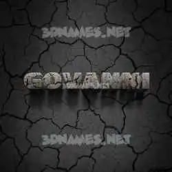 govanni in Cracked Stone style - 3D name wallpaper