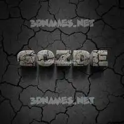 gozde in Cracked Stone style - 3D name wallpaper