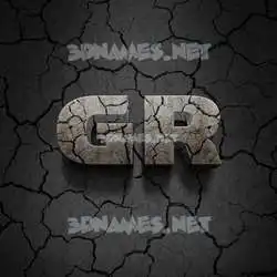 gr in Cracked Stone style - 3D name wallpaper