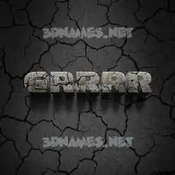 grrrr in Cracked Stone style - 3D name wallpaper