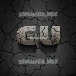 gu in Cracked Stone style - 3D name wallpaper