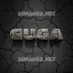 guga in Cracked Stone style - 3D name wallpaper