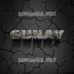 gunay in Cracked Stone style - 3D name wallpaper