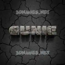 gunie in Cracked Stone style - 3D name wallpaper