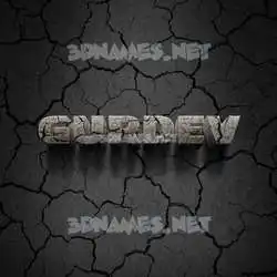 gurdev in Cracked Stone style - 3D name wallpaper