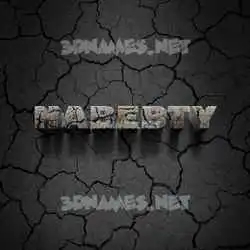 habebty in Cracked Stone style - 3D name wallpaper
