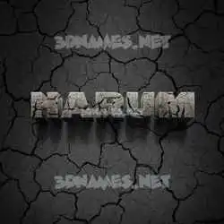 harum in Cracked Stone style - 3D name wallpaper