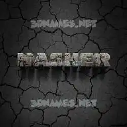 hasher in Cracked Stone style - 3D name wallpaper