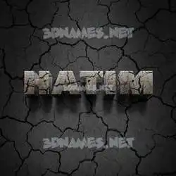 hatim in Cracked Stone style - 3D name wallpaper