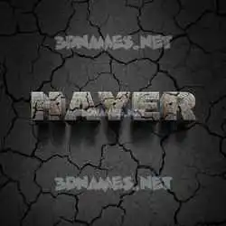 hayer in Cracked Stone style - 3D name wallpaper