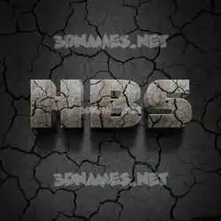 hbs in Cracked Stone style - 3D name wallpaper