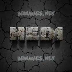 hedi in Cracked Stone style - 3D name wallpaper