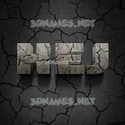 hej in Cracked Stone style - 3D name wallpaper