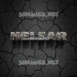 helsar in Cracked Stone style - 3D name wallpaper