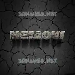 hemow in Cracked Stone style - 3D name wallpaper