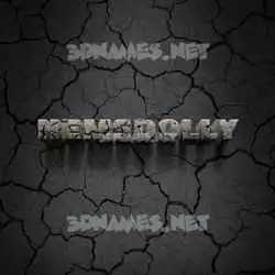 hemsdolly in Cracked Stone style - 3D name wallpaper
