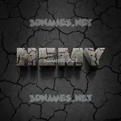 hemy in Cracked Stone style - 3D name wallpaper