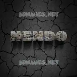 hendo in Cracked Stone style - 3D name wallpaper