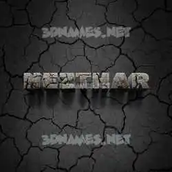 hezthar in Cracked Stone style - 3D name wallpaper