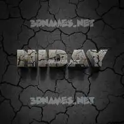 hiday in Cracked Stone style - 3D name wallpaper
