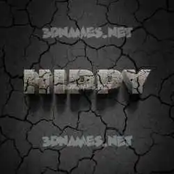 hippy in Cracked Stone style - 3D name wallpaper