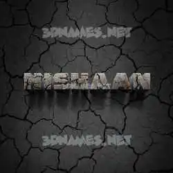hishaan in Cracked Stone style - 3D name wallpaper