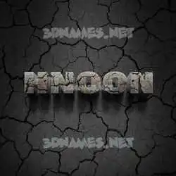 hnoon in Cracked Stone style - 3D name wallpaper