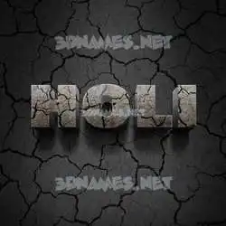 holi in Cracked Stone style - 3D name wallpaper