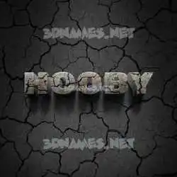 hooby in Cracked Stone style - 3D name wallpaper