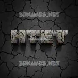 htet in Cracked Stone style - 3D name wallpaper
