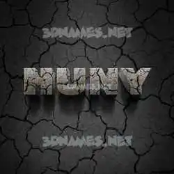 huny in Cracked Stone style - 3D name wallpaper