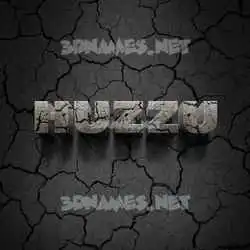 huzzu in Cracked Stone style - 3D name wallpaper