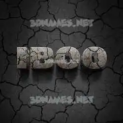 iboo in Cracked Stone style - 3D name wallpaper