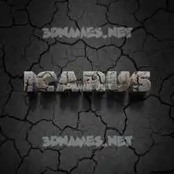 icarus in Cracked Stone style - 3D name wallpaper