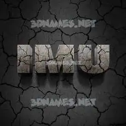 imu in Cracked Stone style - 3D name wallpaper