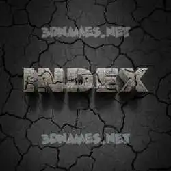 index in Cracked Stone style - 3D name wallpaper