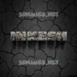 inkesh in Cracked Stone style - 3D name wallpaper
