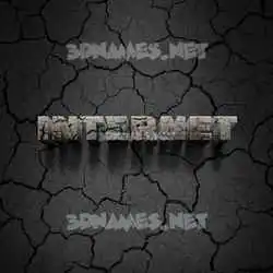 internet in Cracked Stone style - 3D name wallpaper