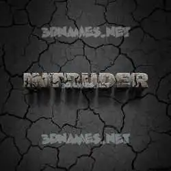 intruder in Cracked Stone style - 3D name wallpaper