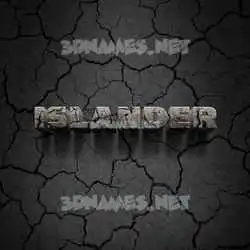 islander in Cracked Stone style - 3D name wallpaper