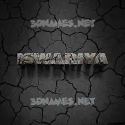 iswariya in Cracked Stone style - 3D name wallpaper