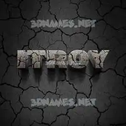 itroy in Cracked Stone style - 3D name wallpaper