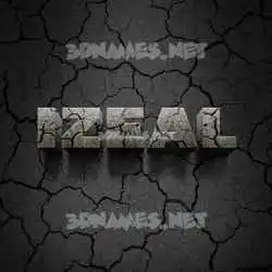 izeal in Cracked Stone style - 3D name wallpaper