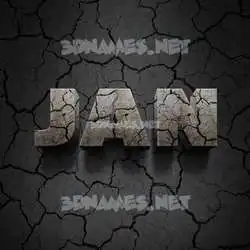 jan in Cracked Stone style - 3D name wallpaper