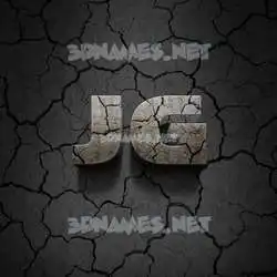 jg in Cracked Stone style - 3D name wallpaper