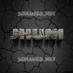 jhuni in Cracked Stone style - 3D name wallpaper